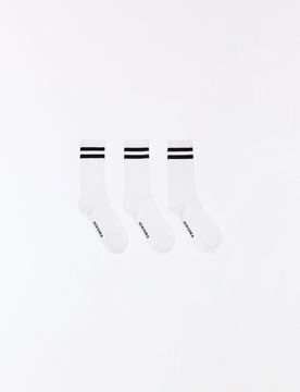 Lot De Chaussettes De Sport À Rayures M Blanc