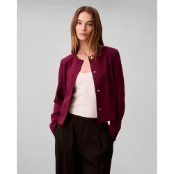 Chaqueta de mujer de crepé con botones