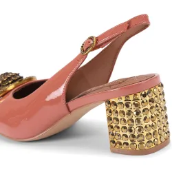 Zapatos de salón de mujer de charol con cristales