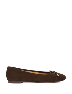 Suede Bow Ballet Pumps Brown female - Dune london - FashionsVida