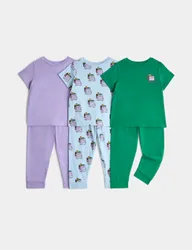 Pack Pure Cotton Pyjama Sets (1-8 Yrs) Blue Mix male