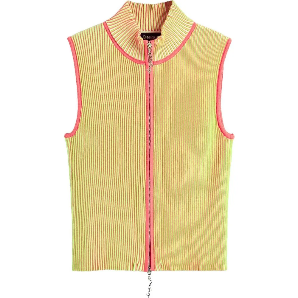 Camiseta de mujer cremallera punto tornasolado - Desigual - FashionsVida