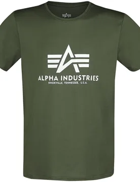 T-Shirt - Basic T - S bis XXL - für Männer - Größe S - dunkelgrün - Männer - male - Alpha industries - FashionsVida