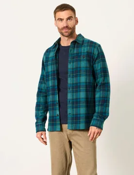 Cotton Rich Check Shirt Teal Mix male - Fatface - FashionsVida