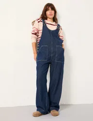 Pure Cotton Dungarees Blue Denim female