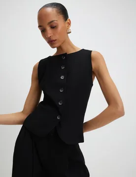 Tailored Waistcoat Black female - River Island - FashionsVida