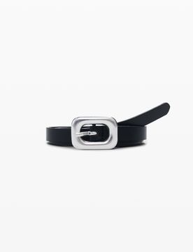 CEINTURE EN CUIR NOIR, Cow Split Leather, Noir, 85