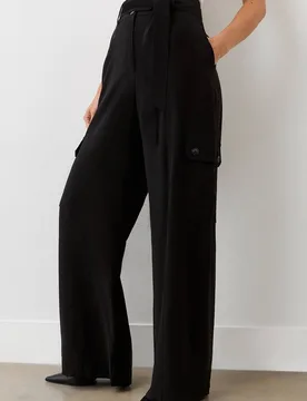Maxine Wide Leg Trousers - Black - Size: 18 - Finery London - FashionsVida