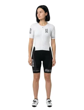 Black & White Short Sleeve Trisuit Refurbished Black / White S Women - OTSO - FashionsVida