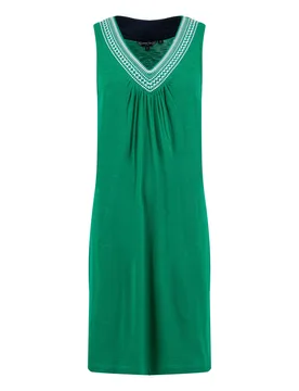 Weird Fish Nayal Embroidered Jersey Shift Tunic Size 12 - holiday-shop holiday-shop womens-summer-shop offers all-offers offers womens-offers women wo - Heritage Green - FashionsVida