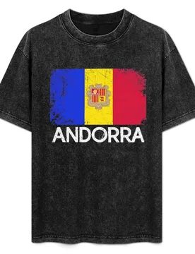 Andorran Flag Design | Vintage Made In Andorra Gift T-Shirt Daily Casual Short Sleeve Tee Shirt - Aliexpress - FashionsVida
