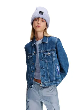Karl Jeans Giacca Di Jeans A1w1002 Regular Washed Mid Blue XS