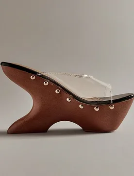 Sandalias de cuña gruesa elegantes y lindas de PU para uso diario y vacaciones - Shein - FashionsVida