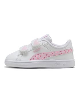 Scarpe bianco rosa con chiusura a strappo Smash 3.0 Hearty V Inf 25