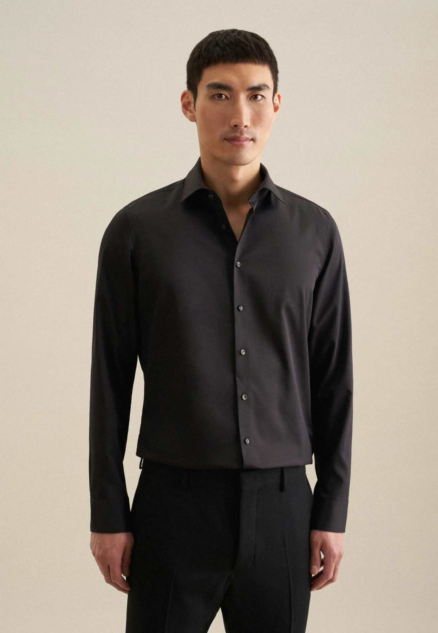 Slim Performance-Hemd Uni Schwarz 44 - Seidensticker.com - FashionsVida