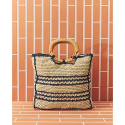 Bolso shopper de playa con asa de bambú