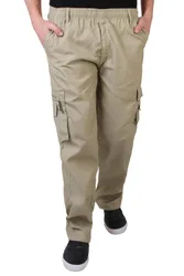 Women's Pull On Cargo Trousers in Stone Size: Medium - Stone - Size: M