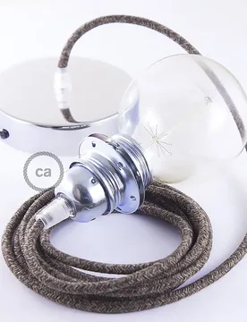 Cables Lampe Suspendue Pendel Pour Abat-jour Rn04 1 M Brown / Chrome Plated One Size - Creative - FashionsVida