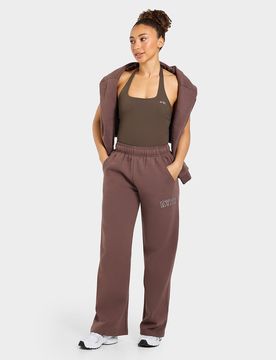 Varsity Applique Wide Leg Joggers - Damen, Braun - female - Size: S