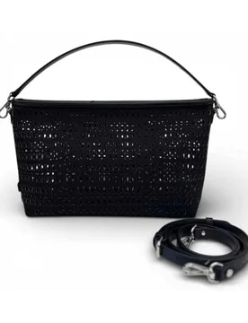 Borsa Mashup Donna Nero in Tessuto e Pelle - GIANNI CHIARINI - FashionsVida