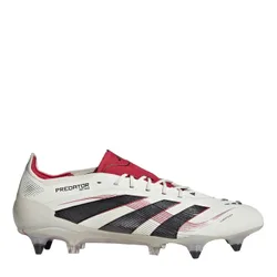 Mens Predator Elite Soft Ground Low Top Sneakers In Off White/black - Size Uk 7.5