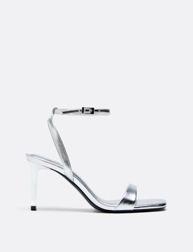 Sandalen mit metallisiertem Absatz SILBER 39