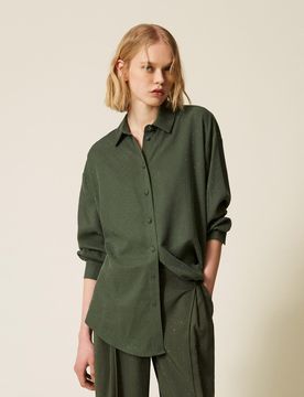 Chemise en sergé avec cabochons