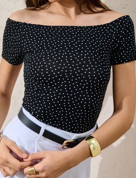 Blusa con scollatura spagnola - multicolor