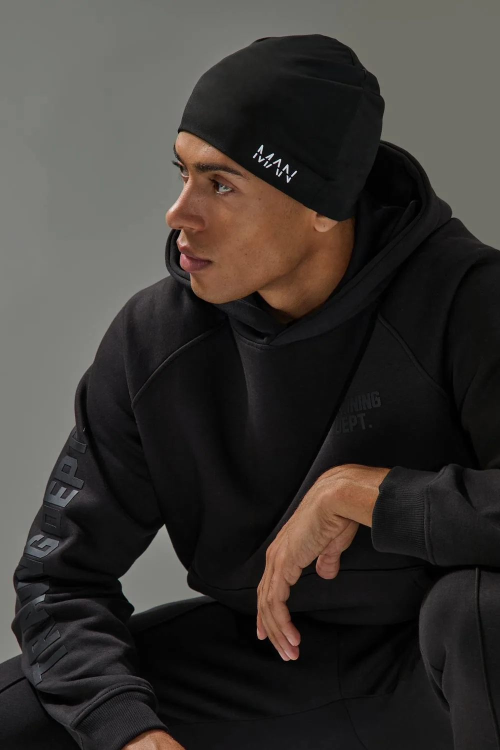 Men's Active Running Hat Black Black One Size - boohooMAN - FashionsVida