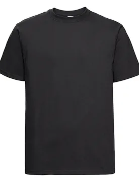 Europe Mens Classic Heavyweight Ringspun Short Sleeve T-Shirt (Black) Cotton - Size X-Large - Russell athletic - FashionsVida