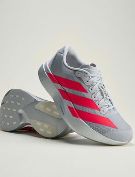 Scarpe adizero EVO SL 43 1/3 Silver Metallic / Lucid Red / Iron Metallic