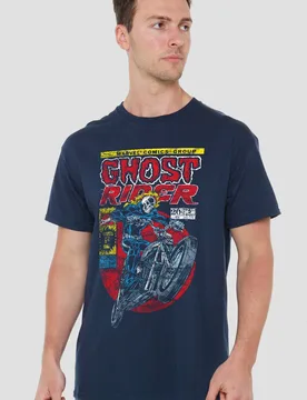 Ghost Rider T-Shirt - Navy - Size: M - Marvel - FashionsVida