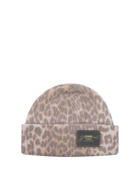 Ganni berretto leopardo stampato