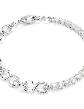 Matrix Armband, Rundschliff, WeiÃŸ, Rhodiniert Unisex OS