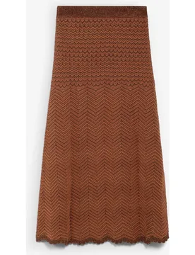 Falda de punto midi con cintura elástica - Scalpers - FashionsVida