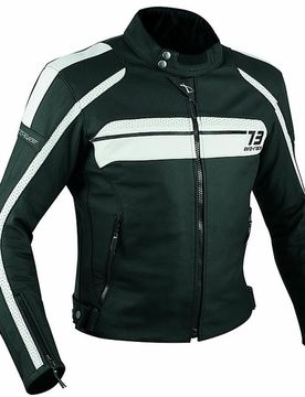 Giubbotto Moto In Vera Pelle A-Pro S.B.K. Bianco taglia XL