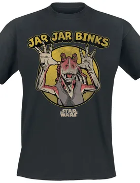 Disney T-Shirt - Episode 1 Silly Jar Jar - M bis XXL - für Männer - Größe XL - schwarz - EMP exklusives Merchandise! - Männer - male - Star Wars - FashionsVida