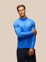 Men's Adapt Athletic Fit Long Sleeve Quarter Zip - Blue BLUE XS male