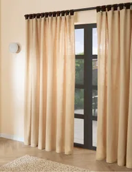 Pure Cotton Hadlo Curtains With Velvet Loops Natural