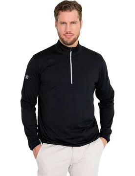 Layer Cradoc Fleece 1/2-Zip, schwarz m - Abacus - FashionsVida