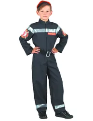 Feuerwehrmann-Kostüm für Jungen dunkelblau - male