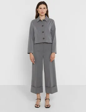 Chaqueta de mujer recortada con cierre de botones - Trucco - FashionsVida