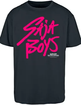 Anime Oversize T-Shirt - Saja Boys Logo - L bis XXL - Größe XXL - schwarz - Lizenzierter Fanartikel - Unisex - unisex - KPop Demon Hunters - FashionsVida