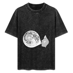 Bubble Moon T-Shirt Basic Solid Tee for Daily Use