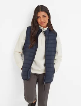 Gibson Womens Insulated Padded Gilet Dark Indigo - Indigo Blue - Size 12 Uk - TOG24 - FashionsVida