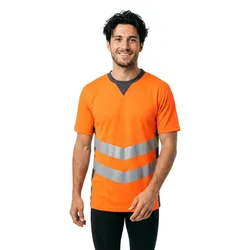 T-shirt à Manches Courtes Safe Supreme 50127 Hi-Vis Orange / Dark Navy S