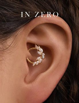 Pieza Pendiente de aro con bisagra de acero inoxidable de 16G con circonita en forma de mariposa - Adecuado para pendientes de cartílago, anillos par