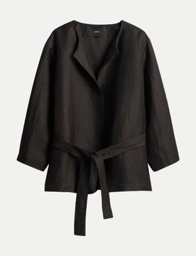Leinenblazer mit Gürtel Narell Schwarz 38