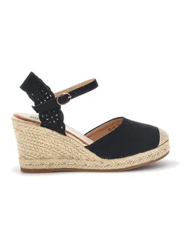 Sandali espadrillas Neri con zeppa in corda Bl6 40 - PITTARELLO SUN - FashionsVida