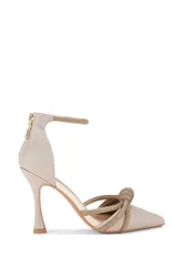 Ava2' Fabric Heels - Gold - Size: 3
